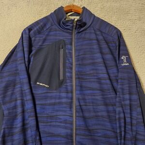 Zero Restriction Mens LPGA Golf Jacket Blue Wave Full Zip Men's Size Medium